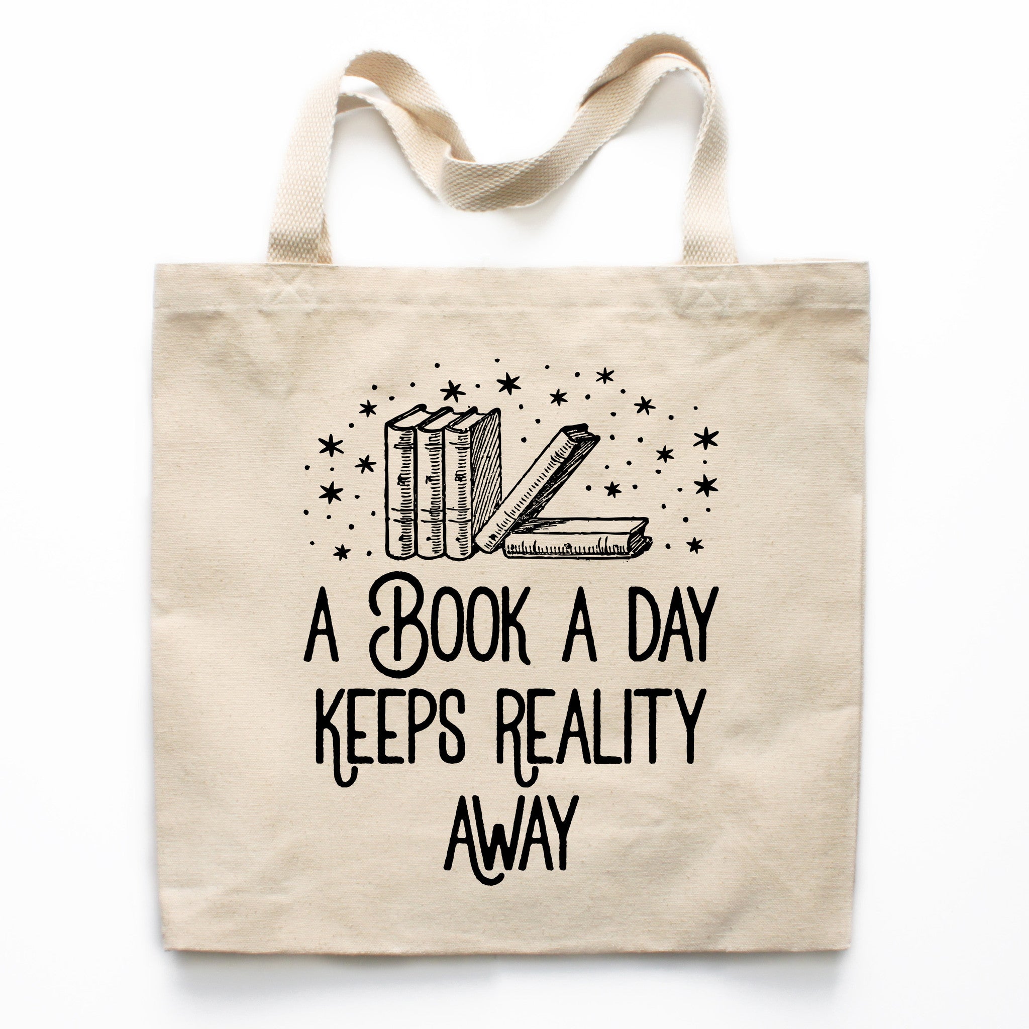 Book a Day Keeps Reality Away Canvas Tote Bag